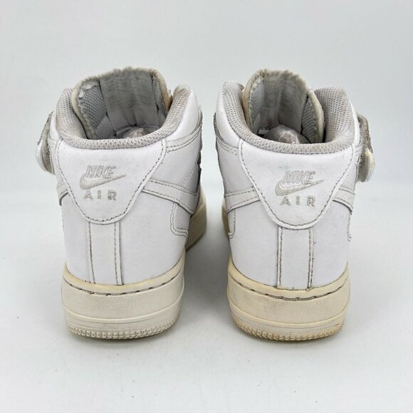 Nike Air Force 1 Mid Af1 Triple White Youth Sneaker Shoes 314195-113 Size 4Y - Picture 5 of 12